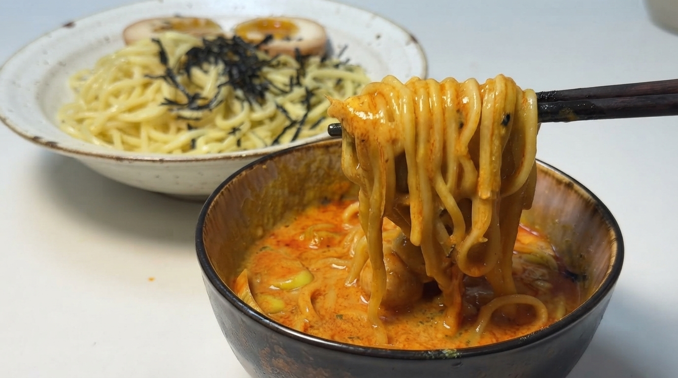 Fideos Japoneses para Mojar al Curry (Tsukemen)