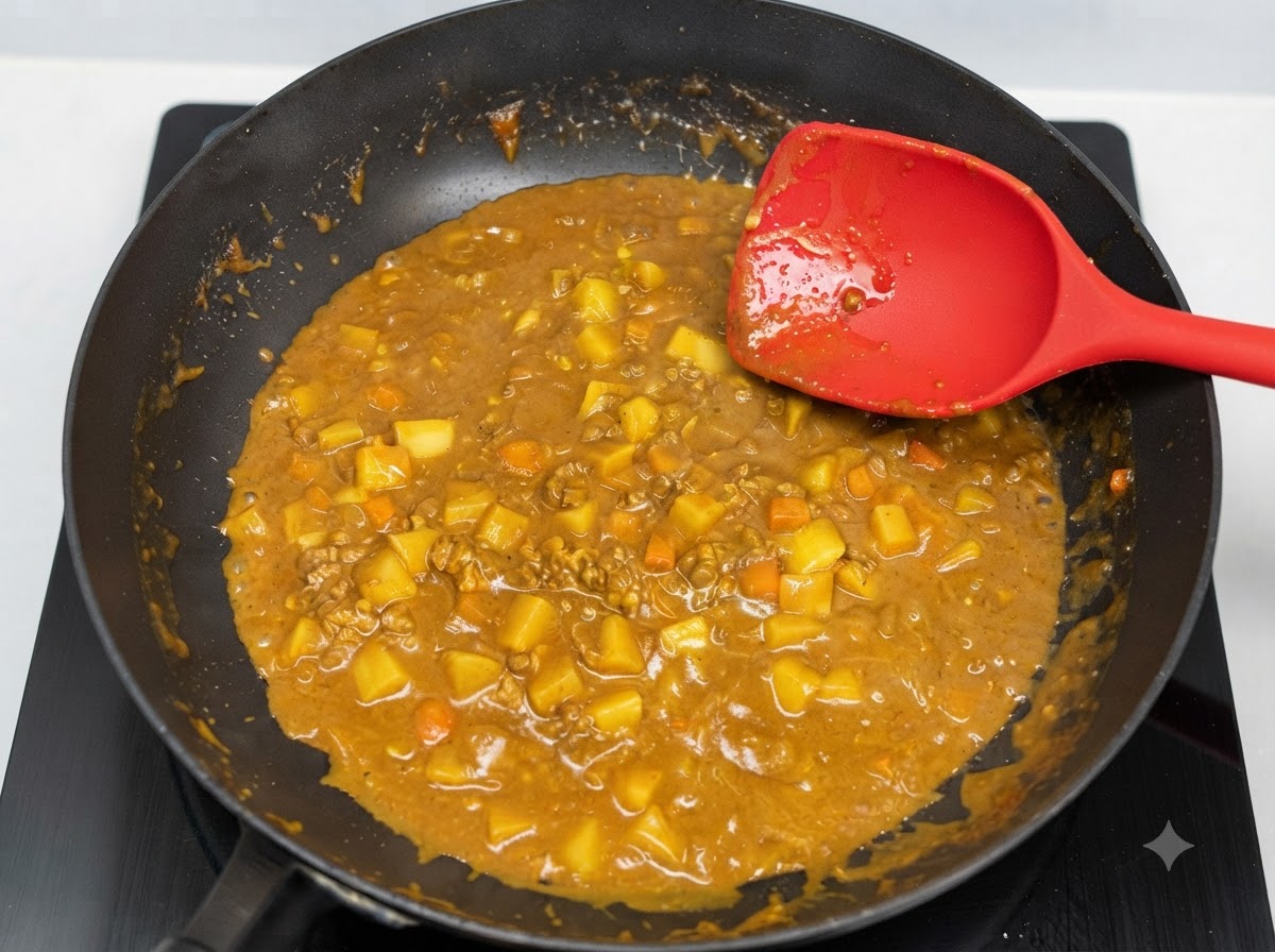 Cuatro cuencos de metal dispuestos en un mostrador con almidón de maíz, huevos, pan rallado y chuletas de cerdo.