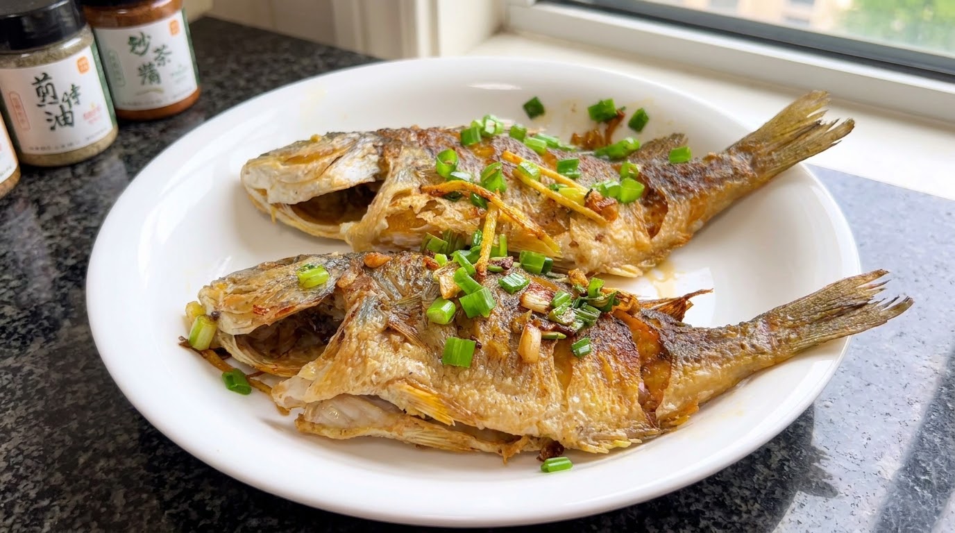 Lubina Amarilla Frita Crujiente al Estilo del Sur de Fujian