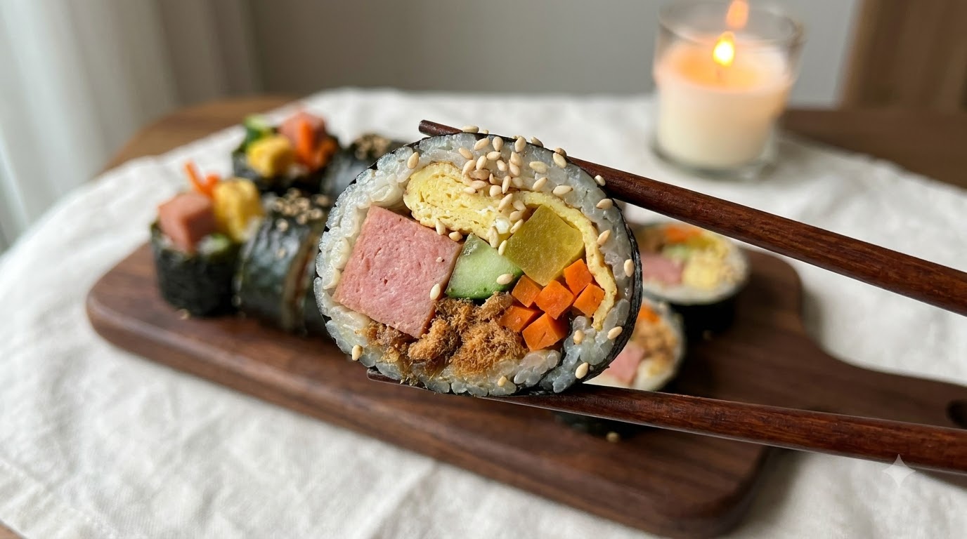 Rollo de Arroz y Alga Nori Clásico Coreano (Gimbap)