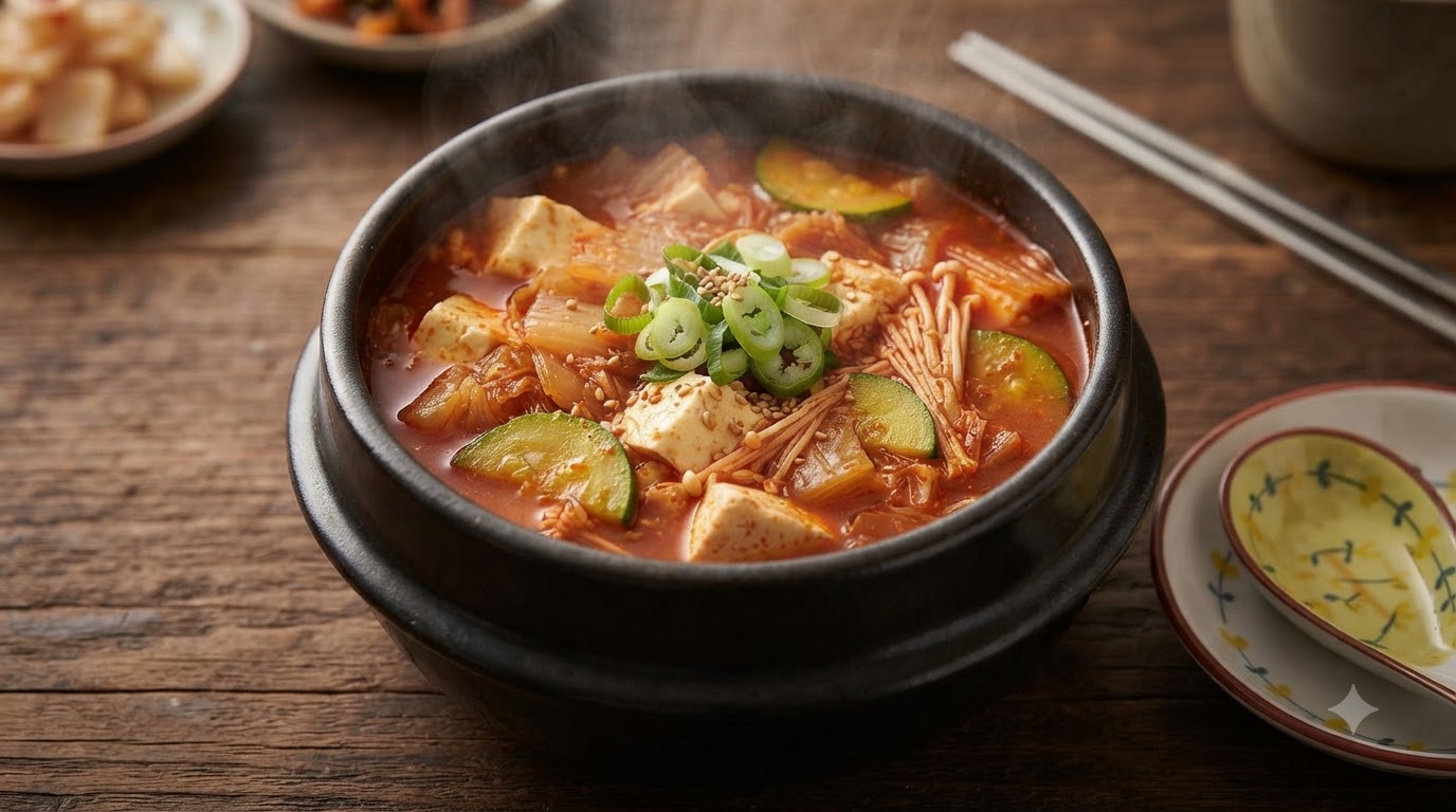 Sopa de Kimchi y Tofu Estilo Sundubu-jjigae