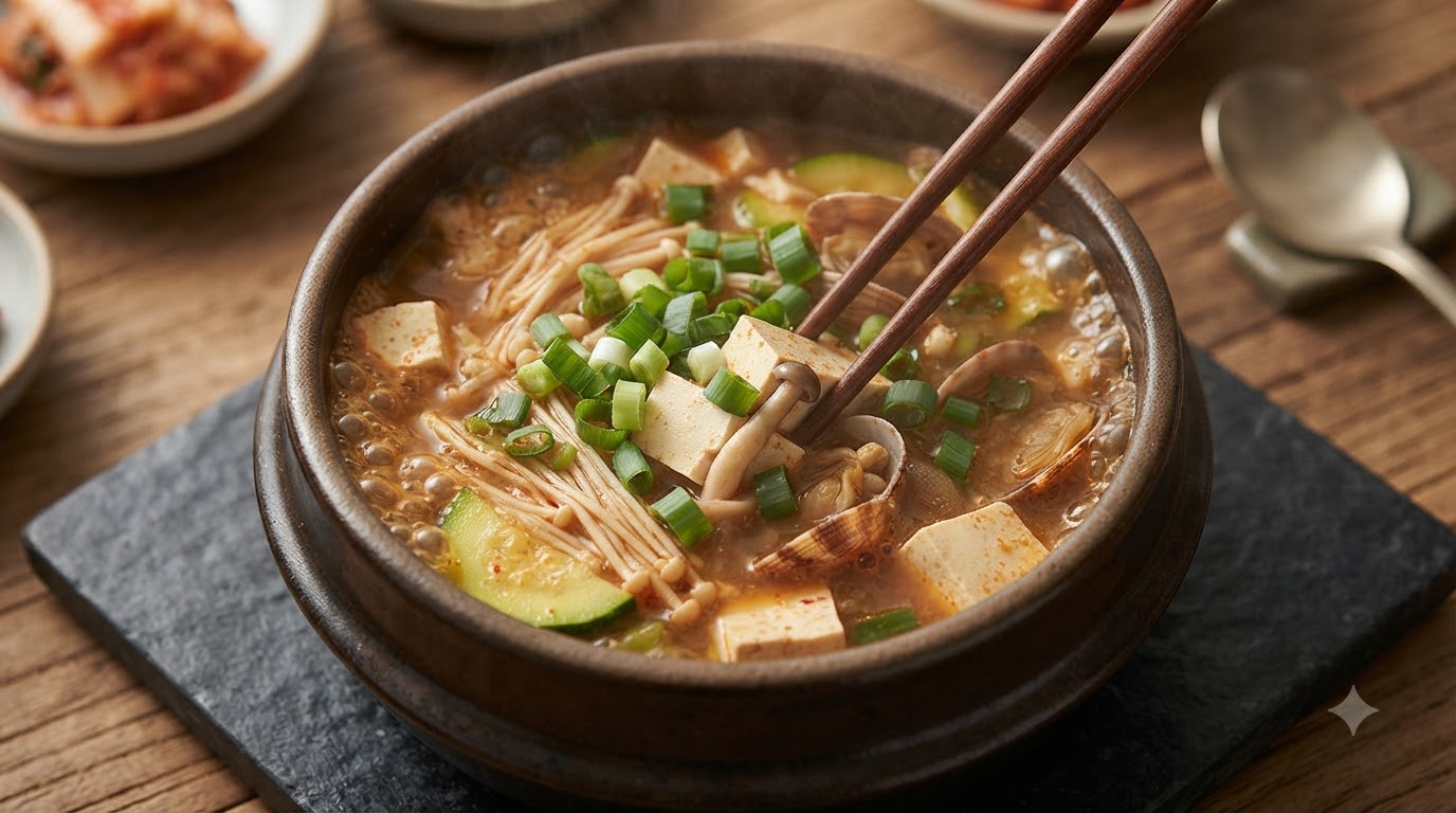Estofado Coreano Tradicional de Pasta de Soja (Doenjang-jjigae)
