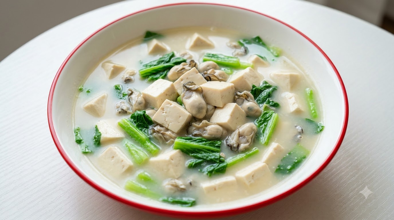 Sopa de Ostras y Tofu al Estilo Qingdao