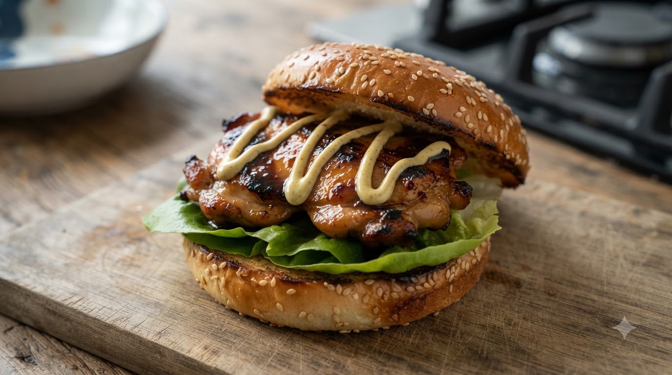 Hamburguesa Gourmet de Muslo de Pollo Teriyaki