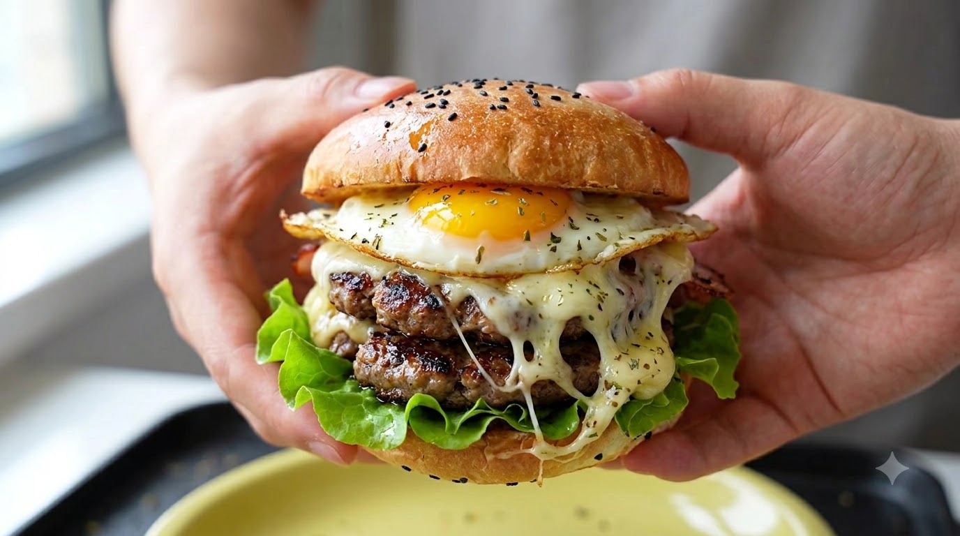 Hamburguesa con Mantequilla en Freidora de Aire