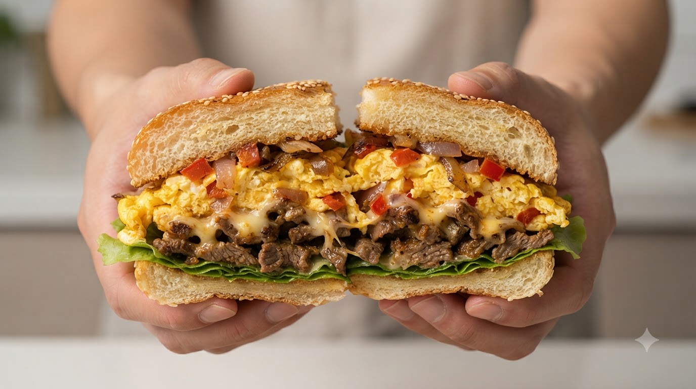 Hamburguesa con Mantequilla, Huevo, Carne y Queso Fundido
