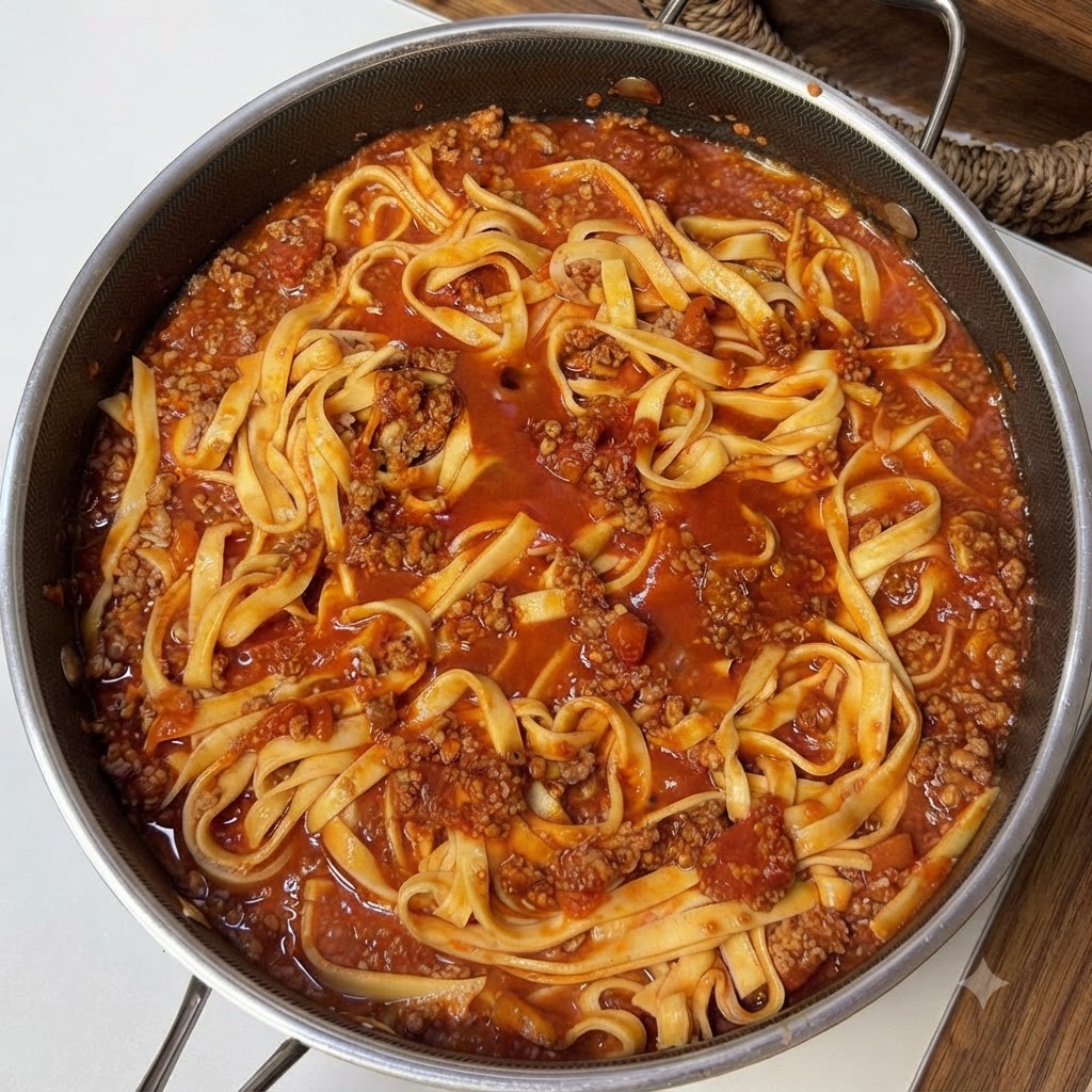 Salsa de tomate con carne preparada siendo servida en tarros de cristal para almacenamiento a largo plazo.
