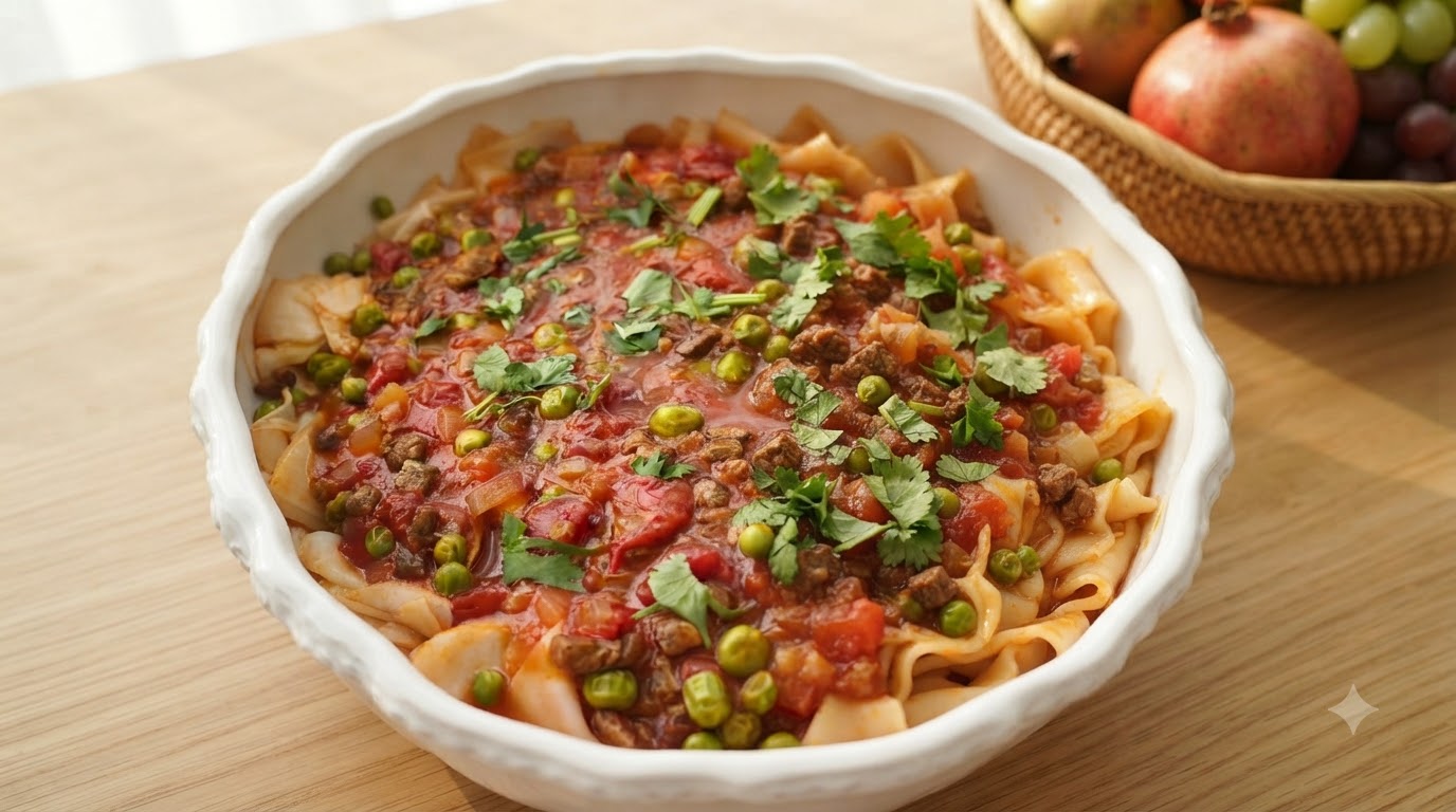 Fideos Picados con Tomate y Ternera al Estilo Xinjiang
