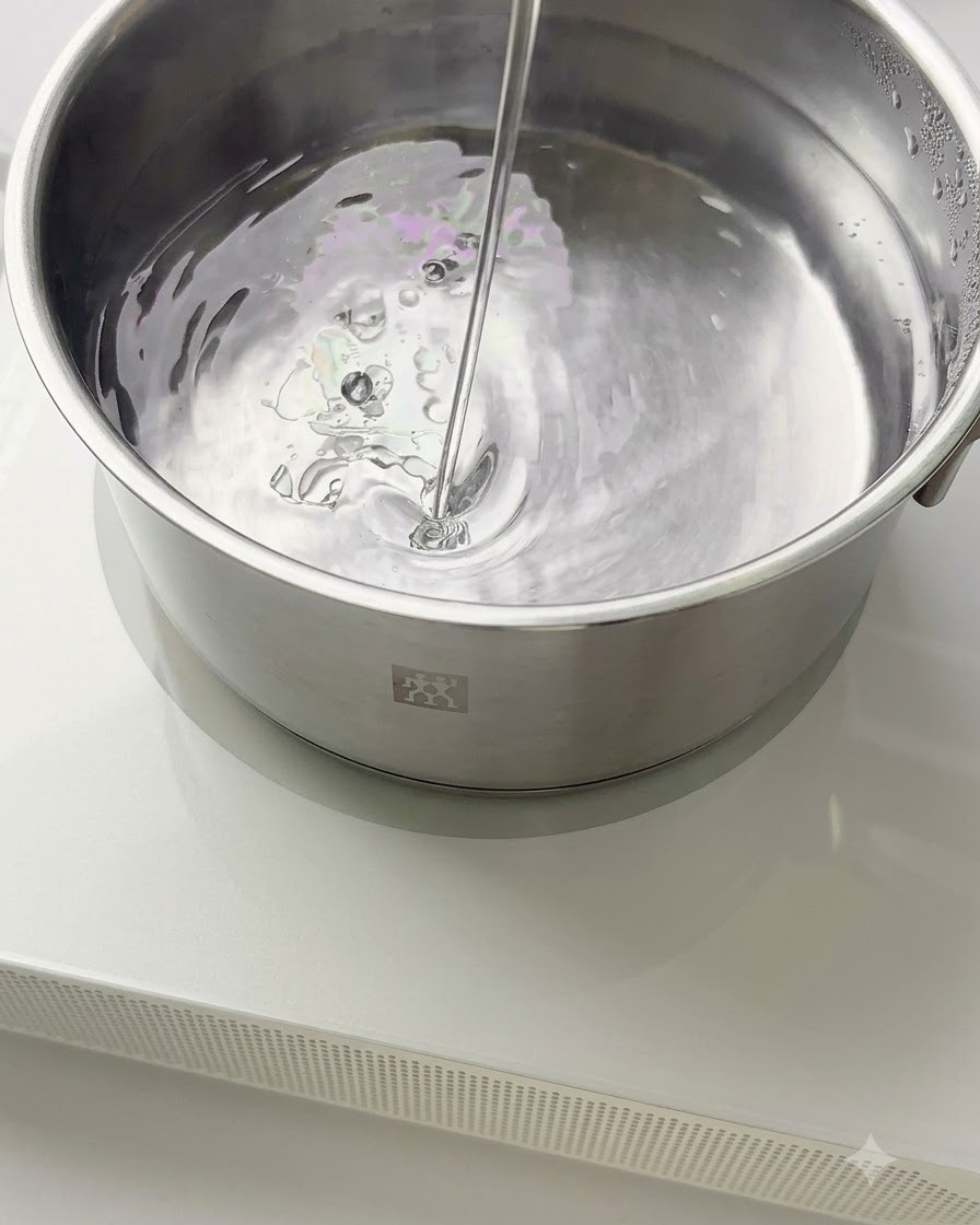 Fideos de pasta cociéndose en una olla con agua hirviendo.