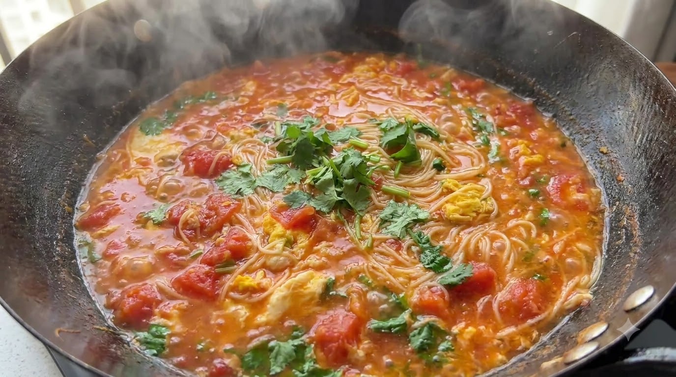 Sopa de Fideos con Tomate y Huevo (Jiandan Xiantang Mian)