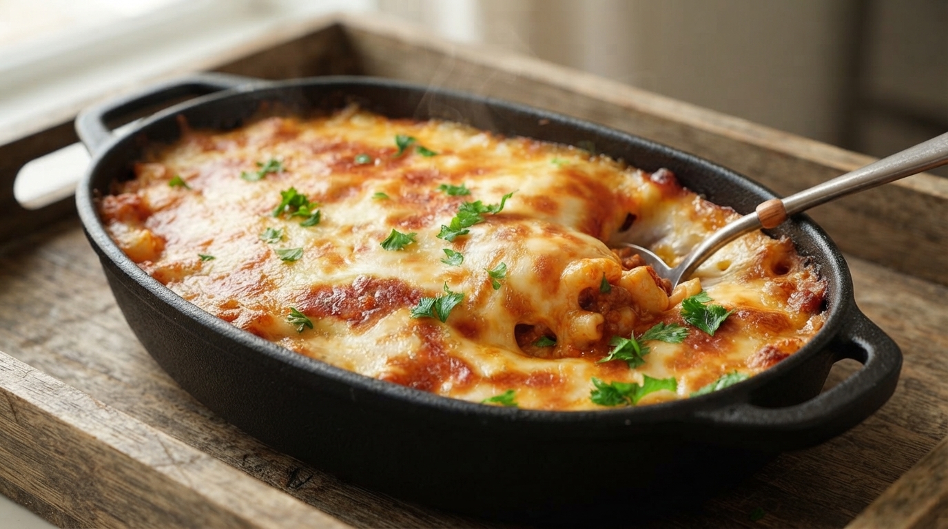 Pasta al Horno Suprema con Queso y Salsa de Carne