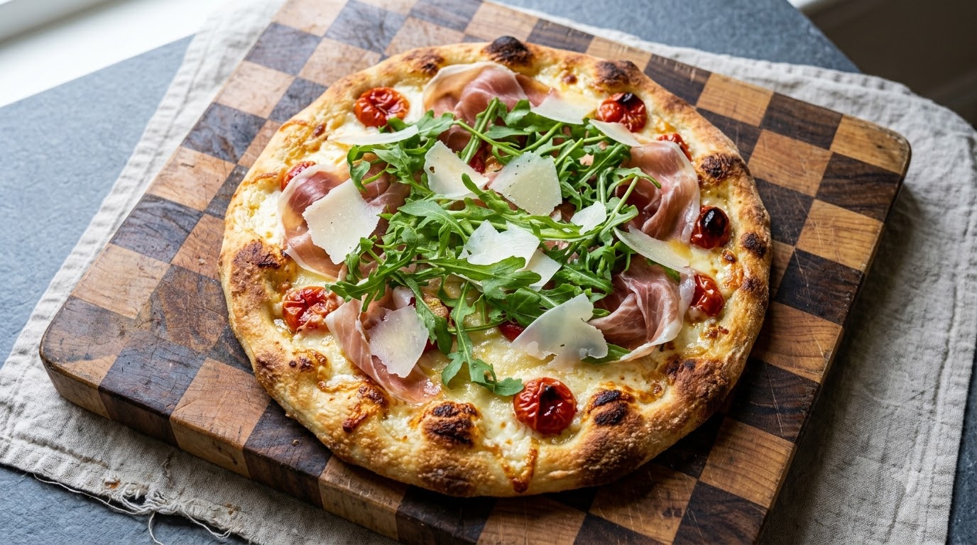 Pizza de Verano con Rúcula y Prosciutto
