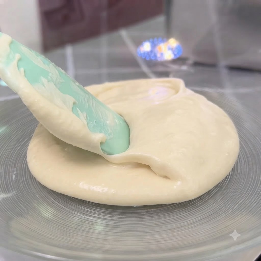 Poolish fermentado añadido a un bol con harina y mezclado para formar la masa.
