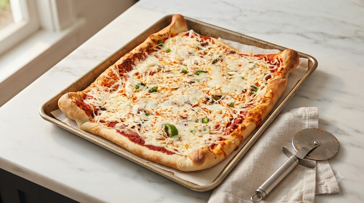 Pizza crujiente de anchoas con mozzarella y cebolla