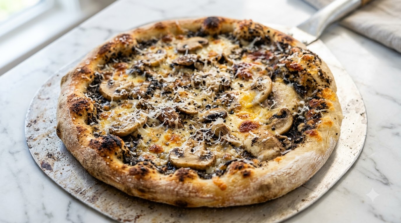 Pizza Gourmet de Trufa Negra y Champiñones
