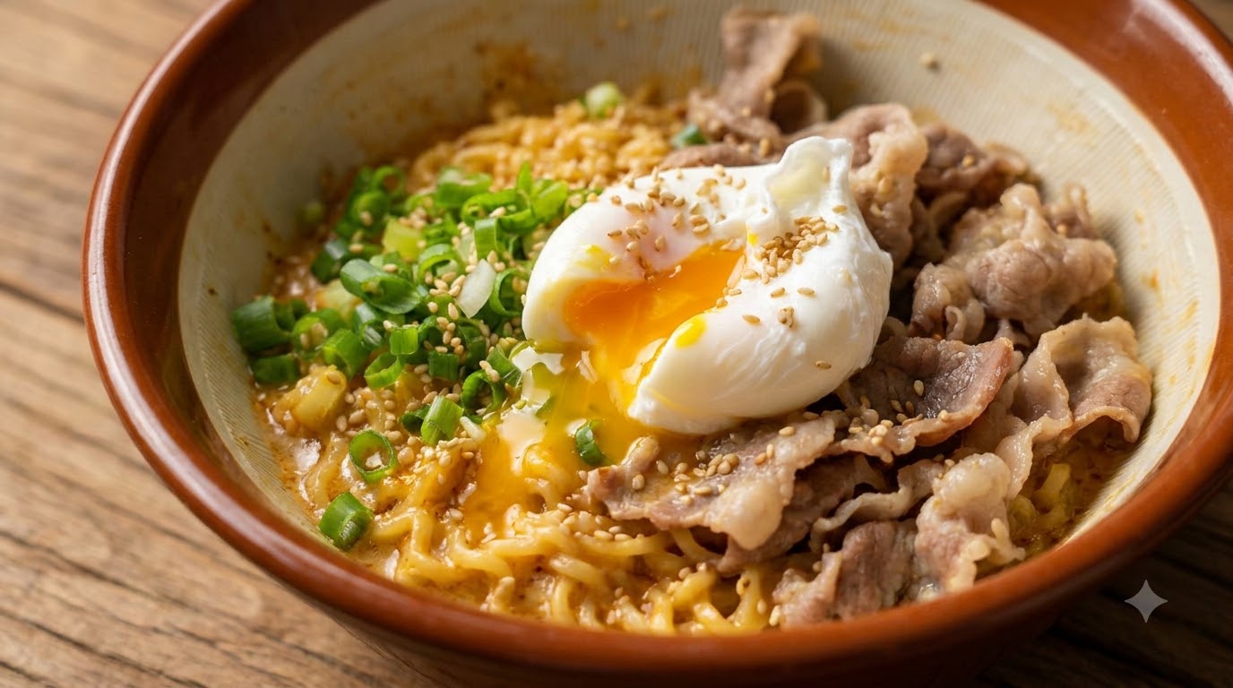Fideos Instantáneos Mixtos con Mayonesa y Ajo