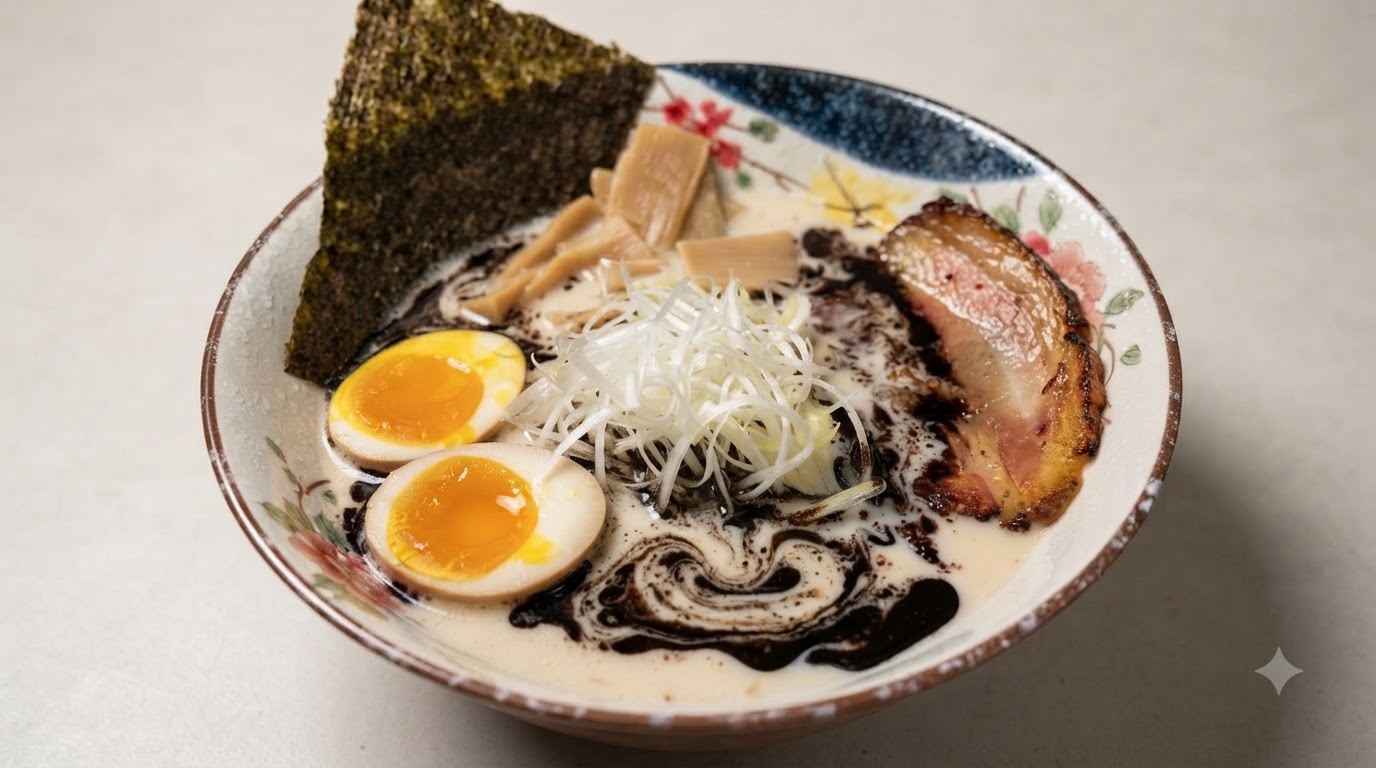 Ramen Tonkotsu de Ajo Negro