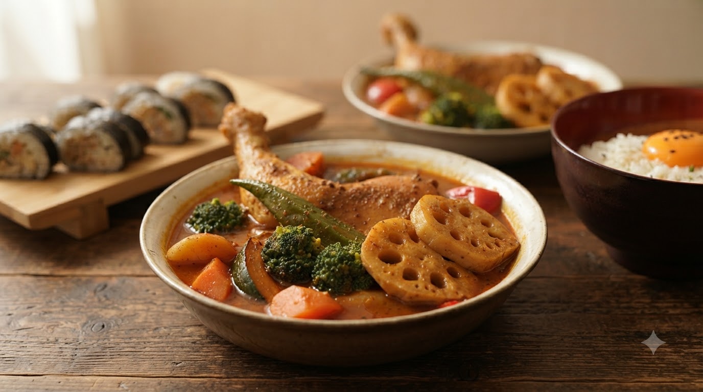 Auténtico Curry de Sopa de Hokkaido con Pollo tierno