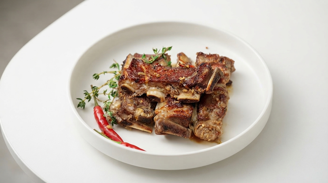 Costillas de Cerdo Europeas Asadas al Café