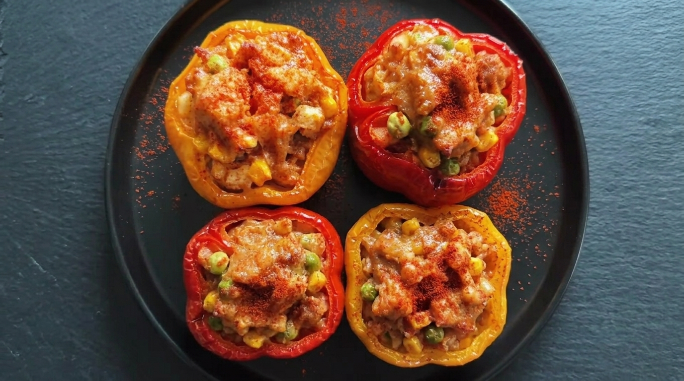 Cuencos de Pimientos Rellenos al Estilo Español