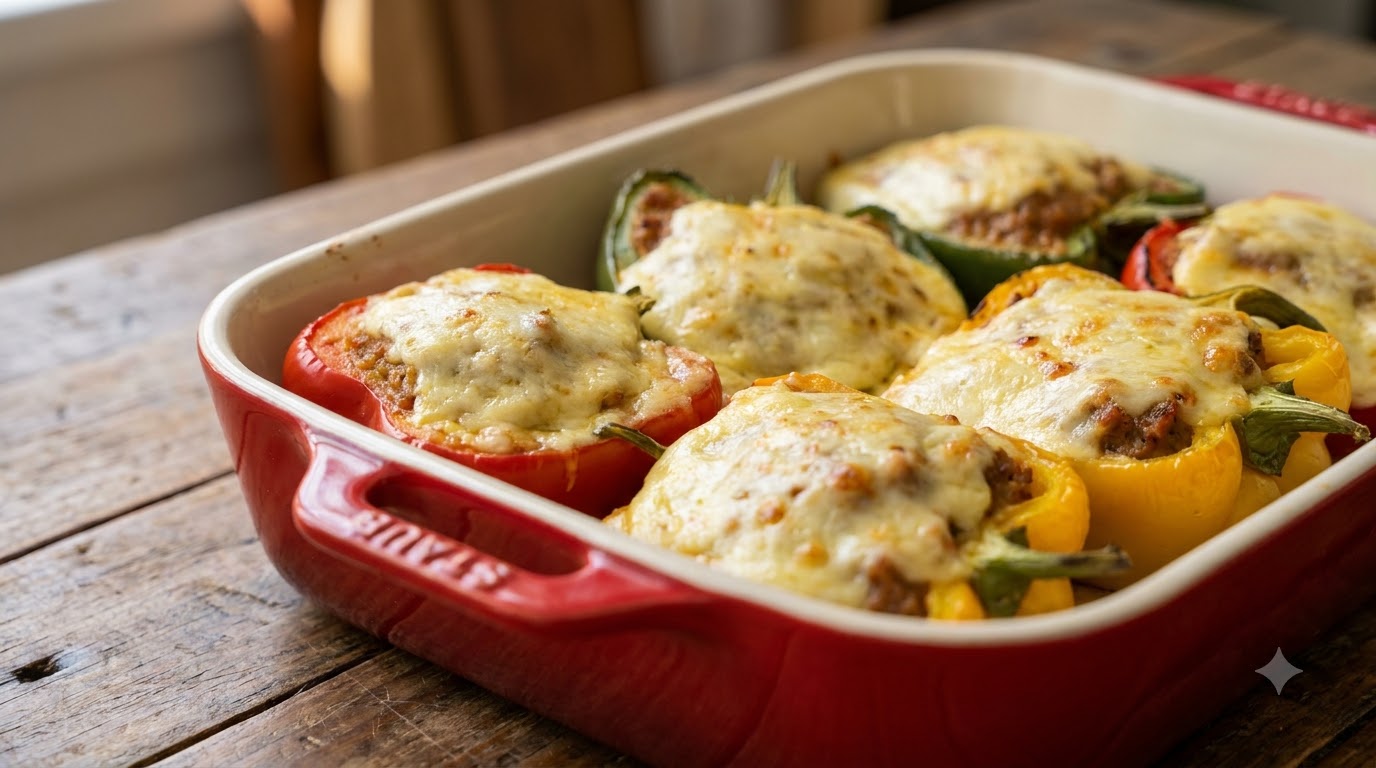 Pimientos Rellenos al Horno con Queso