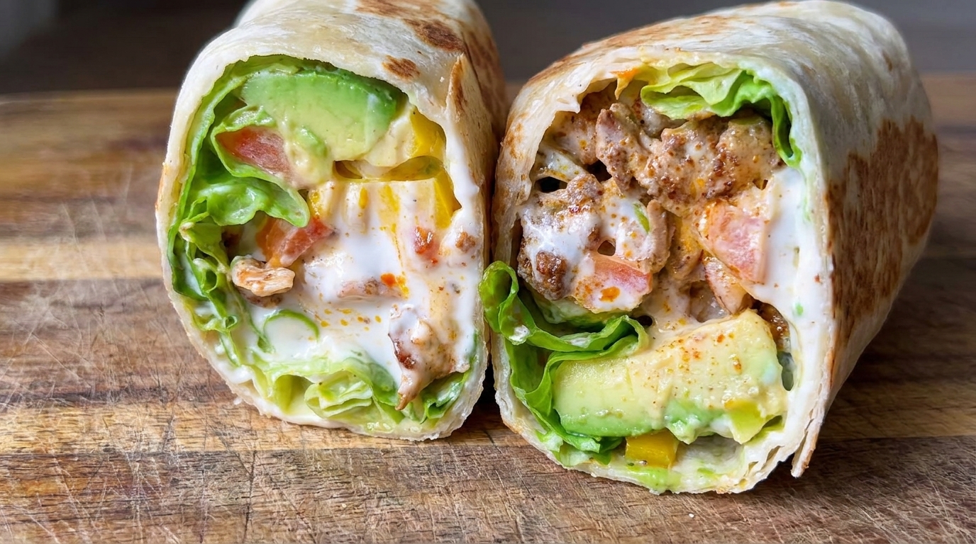 Burrito de Pollo y Aguacate Bajo en Grasa