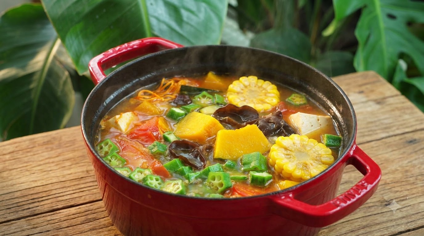 Sopa Vegetariana de Verduras y Okra