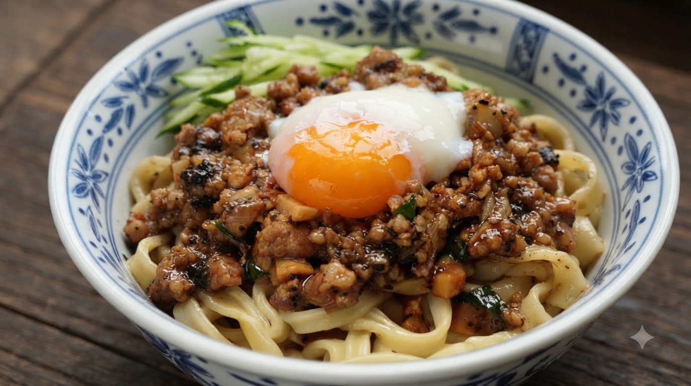 Fideos con Carne Picada y Trufa (Zha Jiang Mian con Trufa)