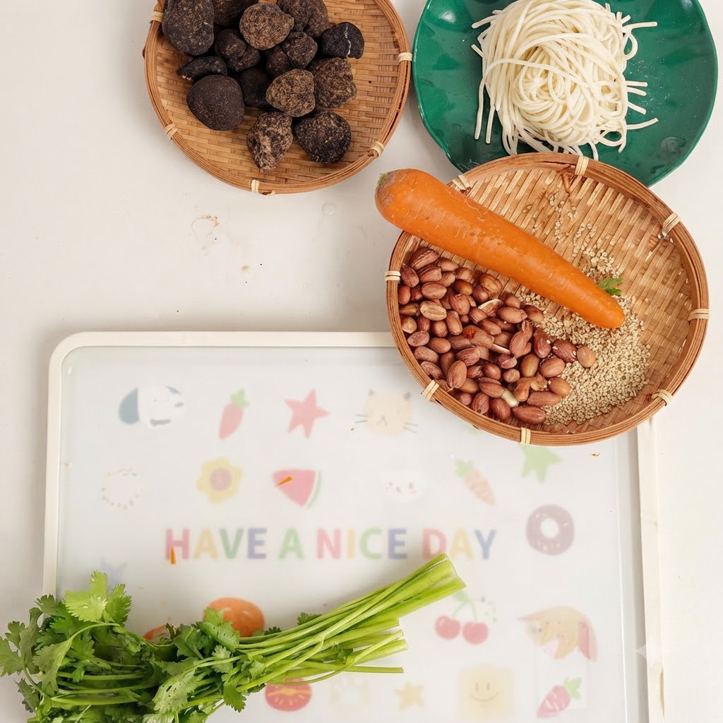 Un manojo de cilantro fresco siendo picado finamente con un cuchillo sobre una tabla de cortar.