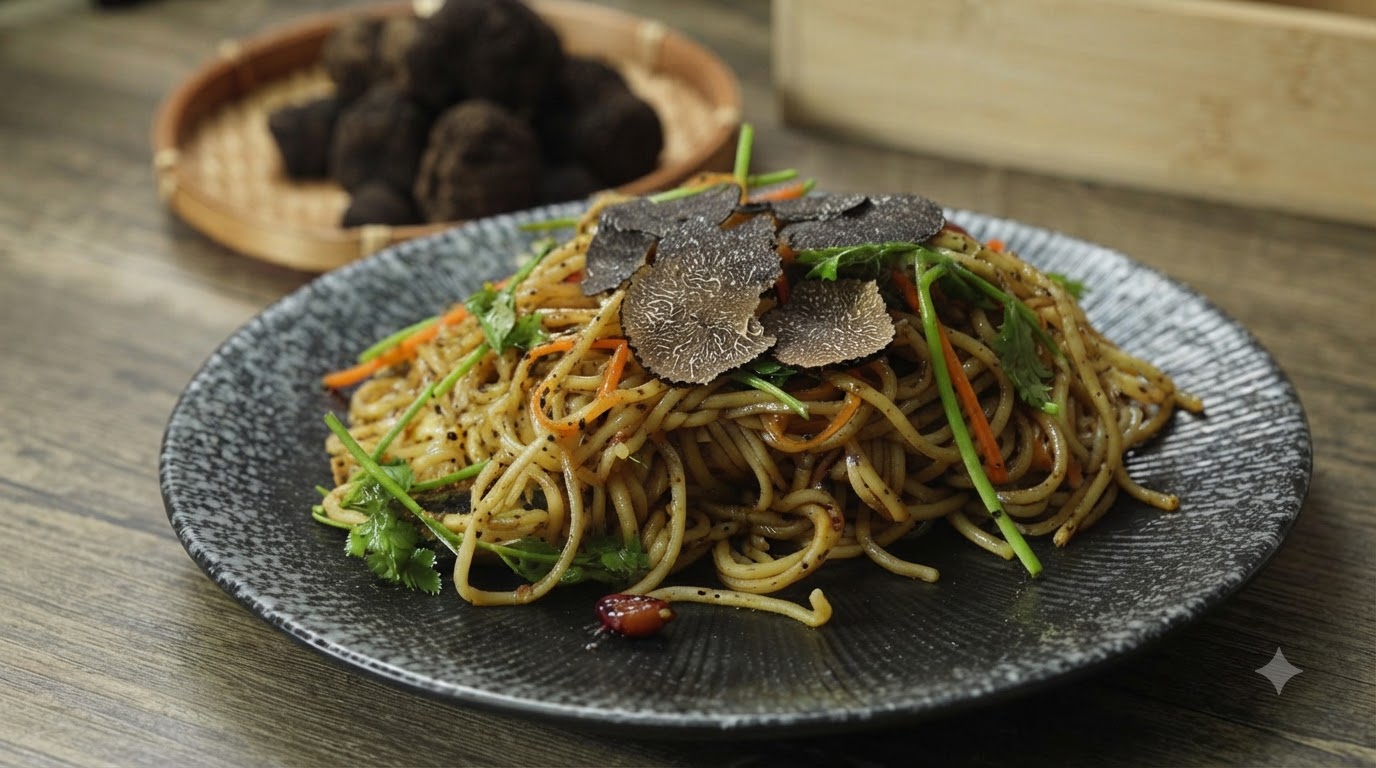 Fideos Mixtos Caseros con Trufa Negra