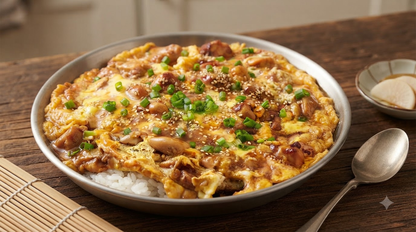 Arroz con Pollo y Huevo Sedoso
