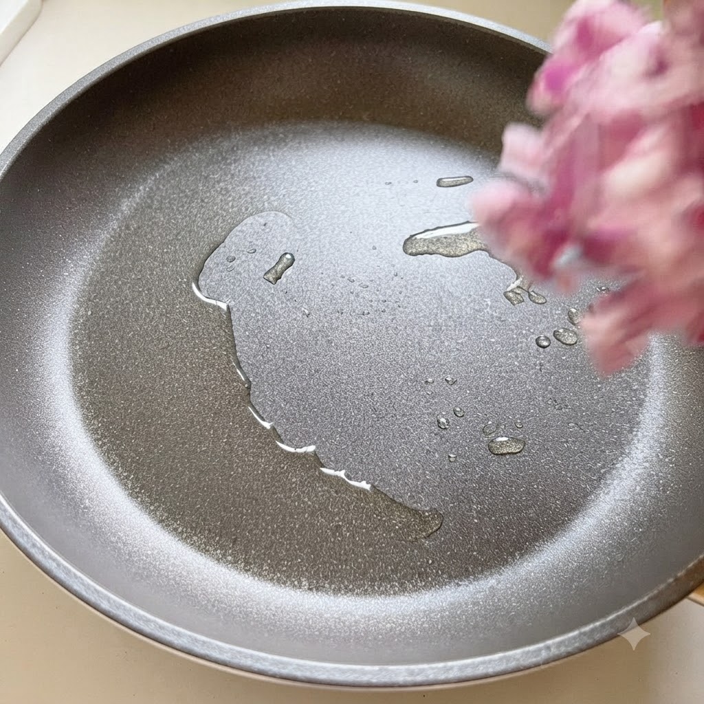 Ajo picado y cebolla cortada en dados siendo salteados en una sartén caliente con aceite.