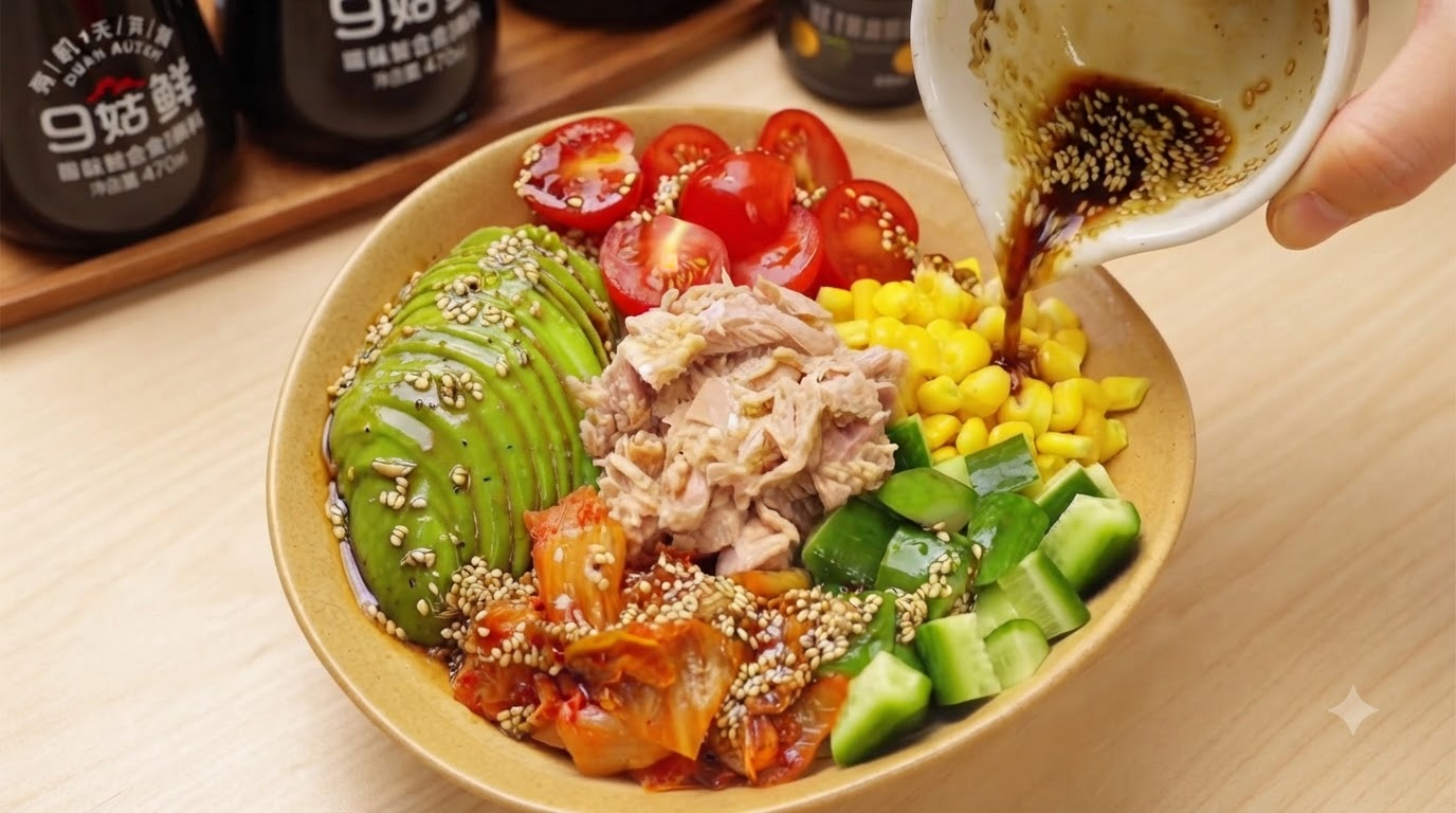 Bol de Arroz Saludable con Atún y Aguacate