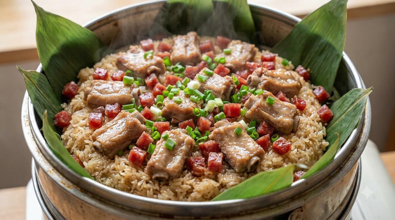 Arroz Peginoso con Costillas de Cerdo al Estilo Zongzi