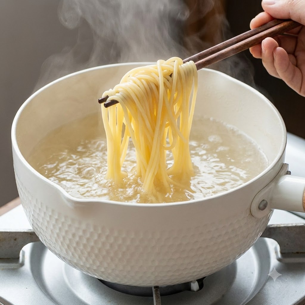 Aceite de cocina vertiéndose en una sartén caliente con vapor saliendo del quemador.