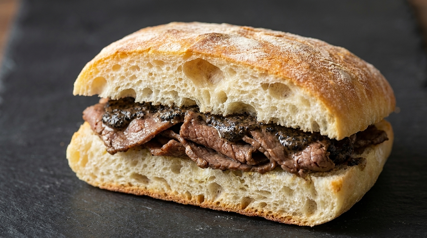 Ciabatta de Ternera con Verduras Encurtidas y Trufa Negra