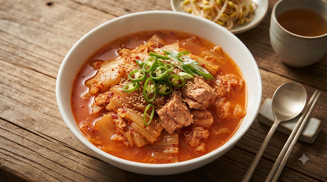 Estofado Coreano Clásico de Kimchi con Atún (Chamchi Kimchi Jjigae)