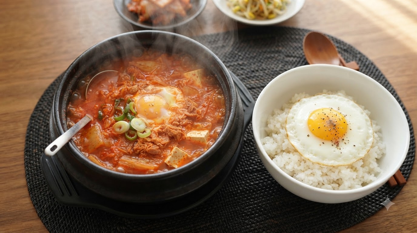 Sopa Coreana Clásica de Atún con Kimchi (Kimchi Jjigae de Atún)