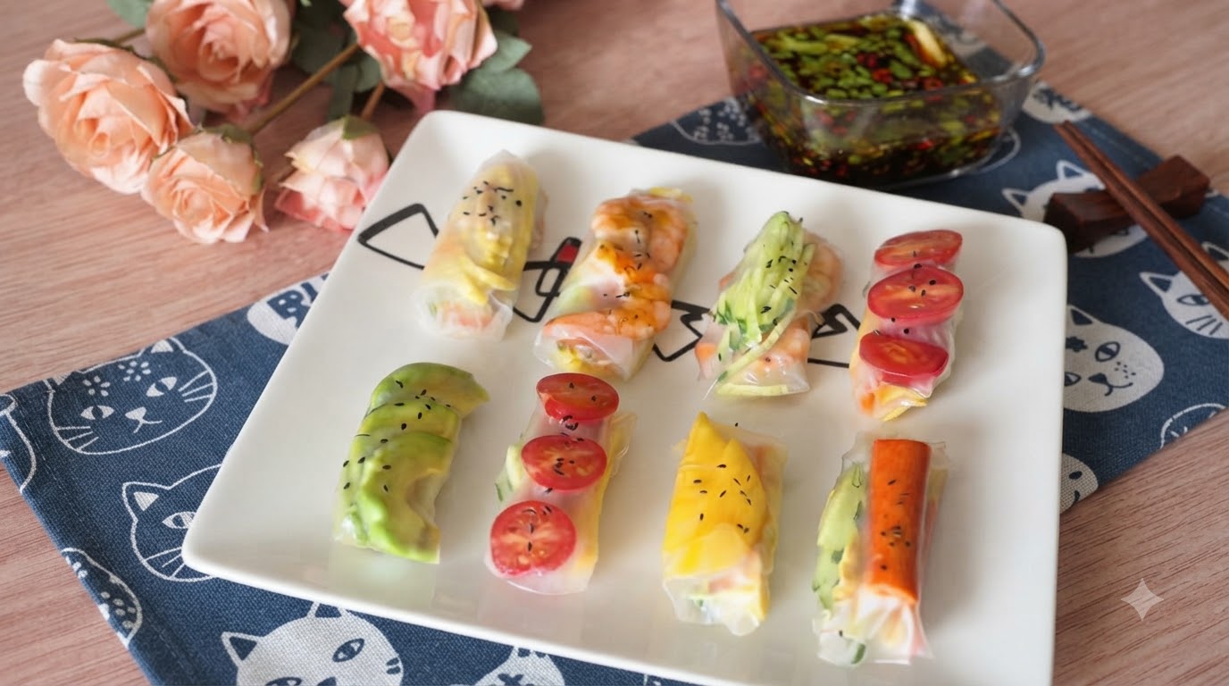 Rollitos de Primavera Vietnamitas Coloridos, Frescos y Vibrantes