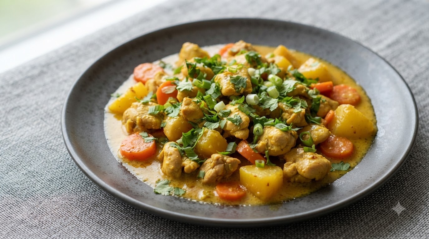 Pollo al Curry de Coco al Estilo Tailandés Sedoso