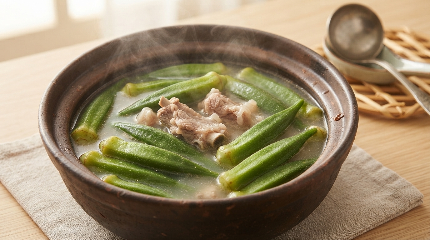 Sopa Nutritiva de Okra y Huesos de Cerdo