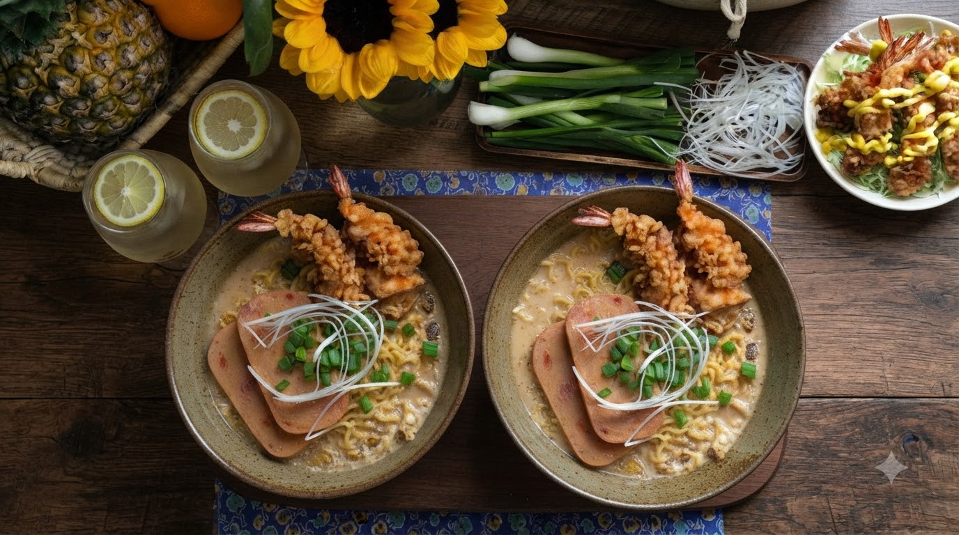 Ramen Estilo Tonkotsu con Camarones en Tempura