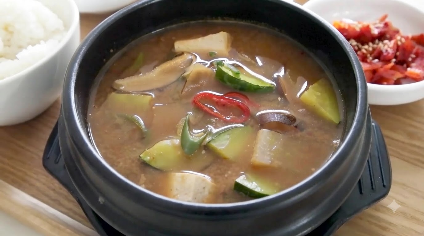 Auténtico Doenjang Jjigae Coreano (Estofado de Pasta de Soja)