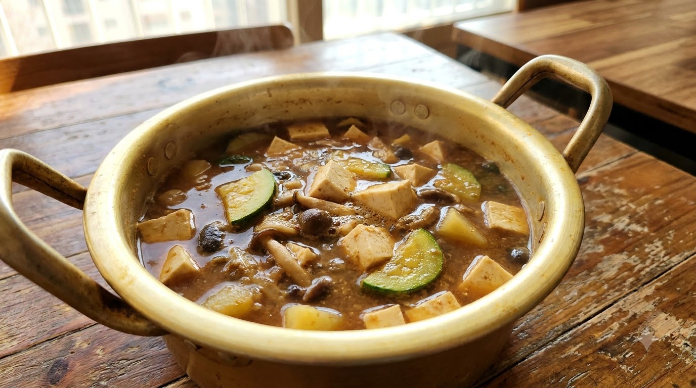 Doenjang Jjigae Tradicional (Estofado Coreano de Pasta de Soja)