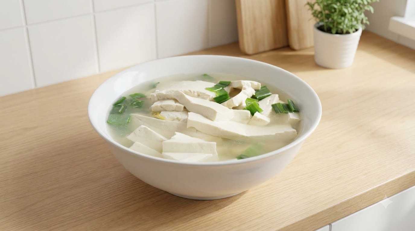 Sopa Clara de Tofu Hervido