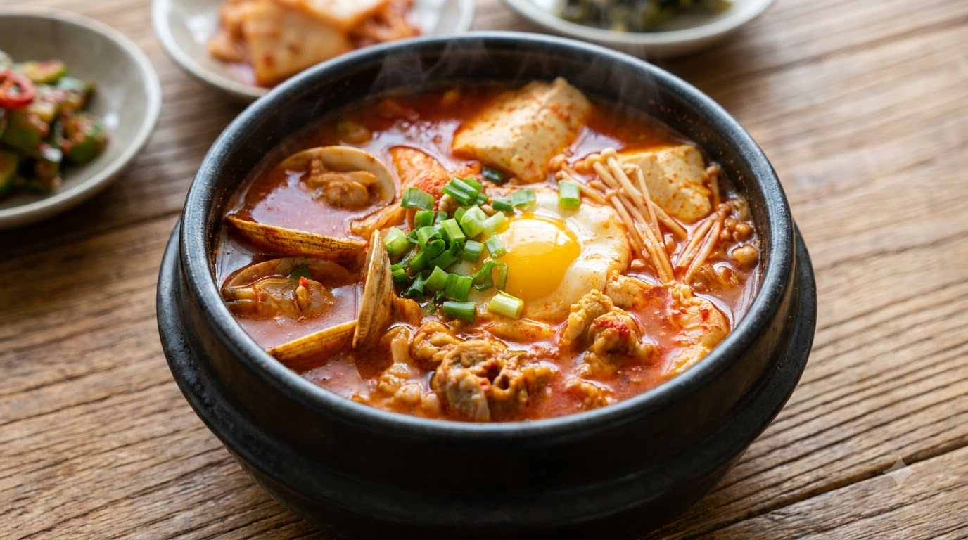 Estofado Coreano Picante de Tofu Suave en 15 Minutos (Sundubu Jjigae)