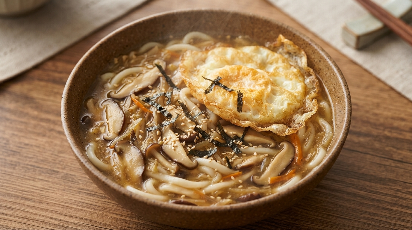 Sopa de Fideos Vegetariana con Hongos