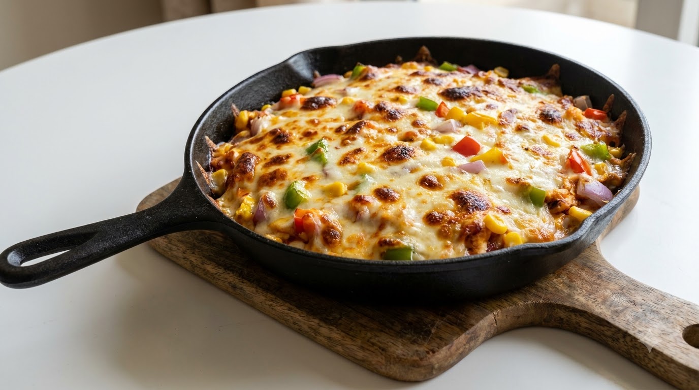 Pizza Casera de Pechuga de Pollo en Sartén