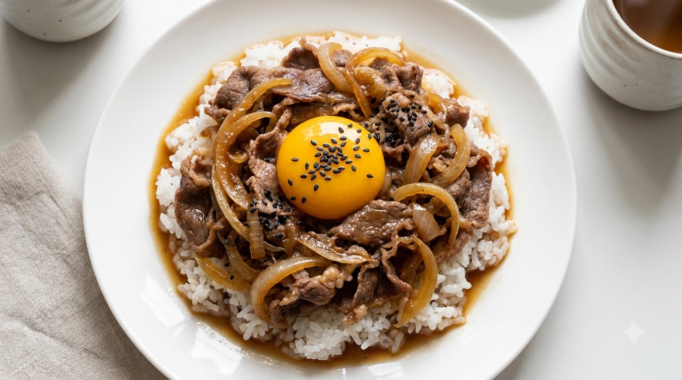 Bol de Ternera Estilo Yoshinoya (Gyudon)