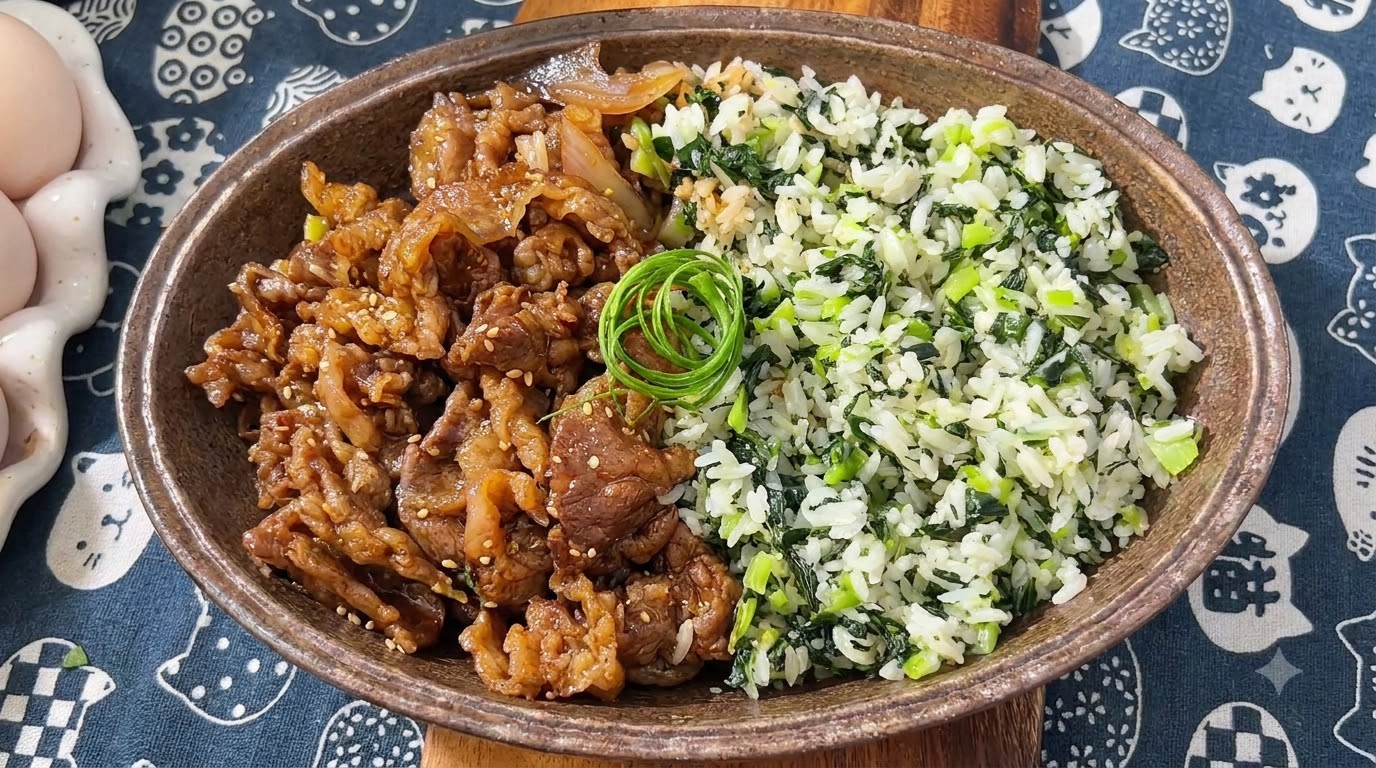 Bol de Arroz con Terneza de Ternera y Verduras al Estilo Teriyaki